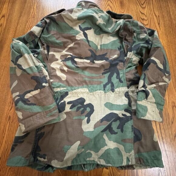 Alpha Industries US Navy Sea Bees Woodland Camo Cold Weather Field Coat Size S - Picture 7 of 10